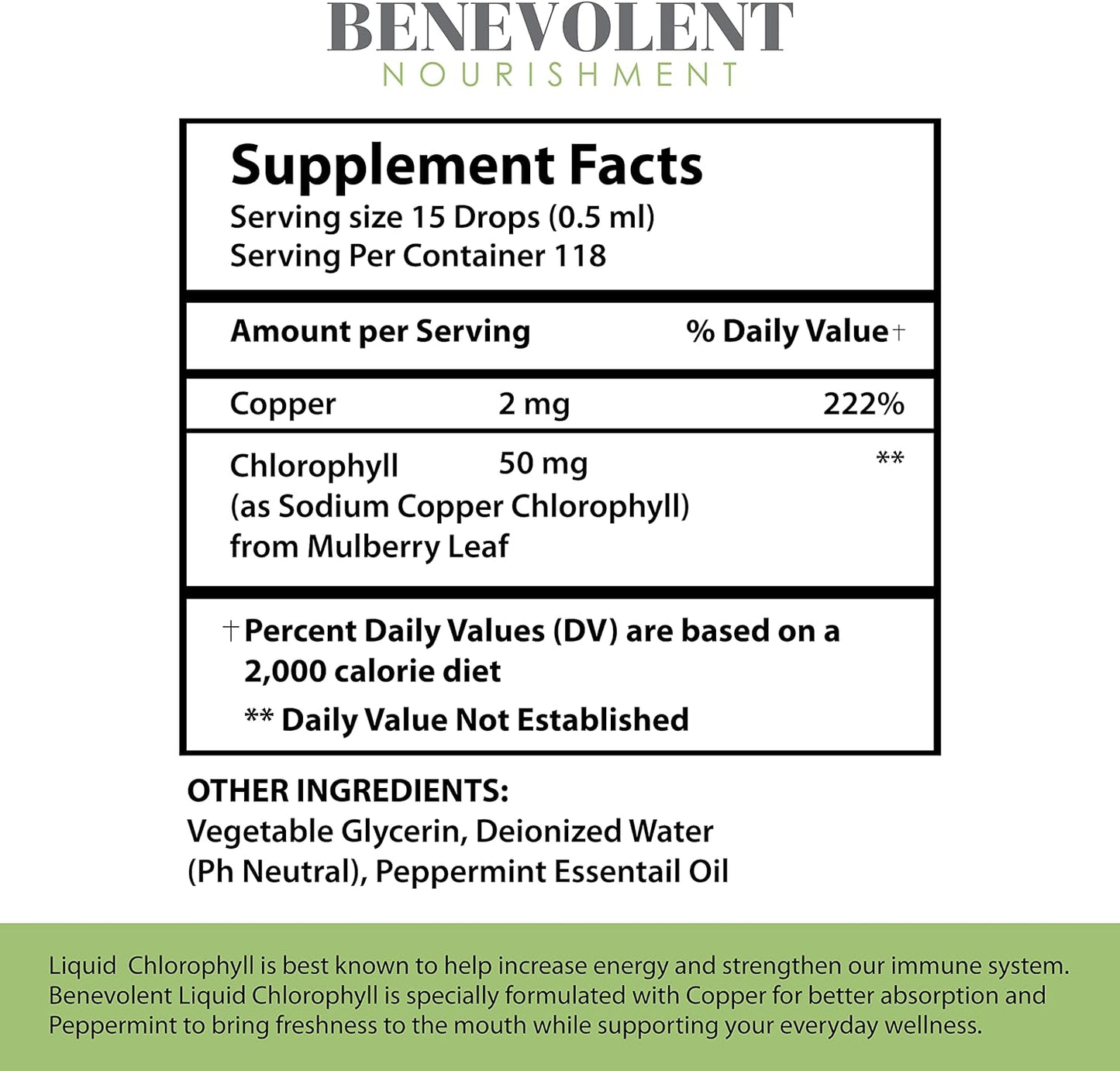 Gotas de clorofila líquida BENEVOLENT®  | Desintoxica tu cuerpo de forma natural🌱