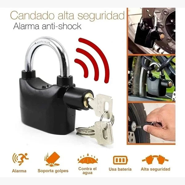 Candado con alarma antirrobo LockFast® | Protegue Coches, Motos, Hogares, Negocios y más.🔏