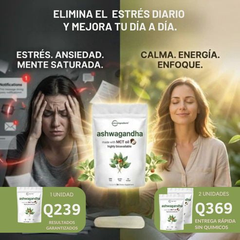 Ashwagandha + MCT Oil 6000mg: Reduce el estrés y aumenta tu energía diaria con máxima absorción