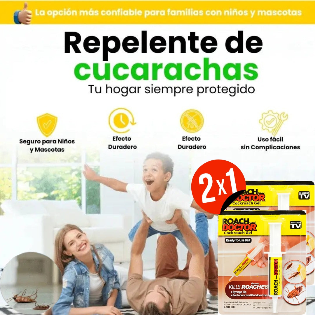 Roach®DoctorGel®  GEL ANTIPLAGA MATACUCARACHAS CON APLICADOR DE JERINGA 🎁Oferta 2x1🎁
