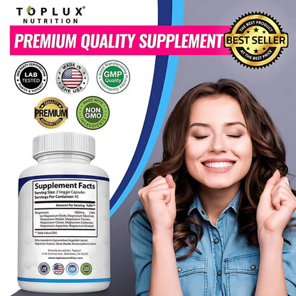 Magnesio Complex TOPLUX™ 8 en 1 💊 100% Original Importado de EE.UU