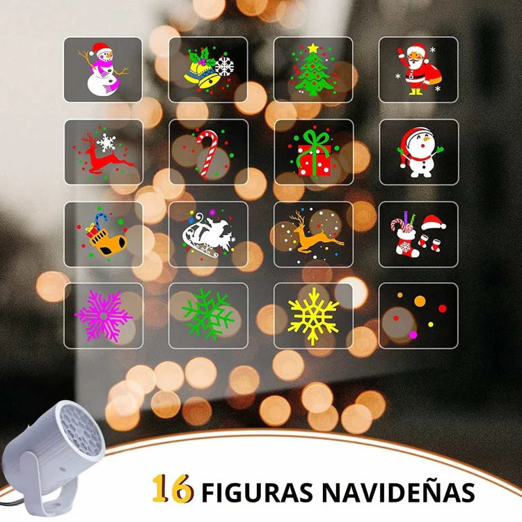 Proyector Navideño StarShow™ 16 Figuras 3D – Magia en tu hogar 🎄🎇