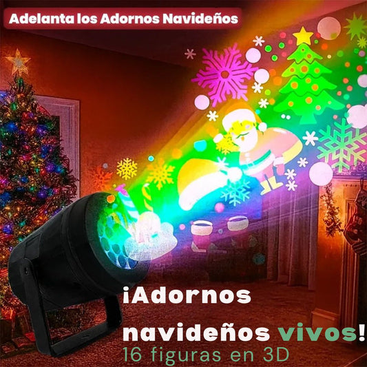 Proyector Navideño StarShow™ 16 Figuras 3D – Magia en tu hogar 🎄🎇