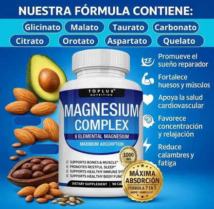 Magnesio Complex TOPLUX™ 8 en 1 💊 100% Original Importado de EE.UU