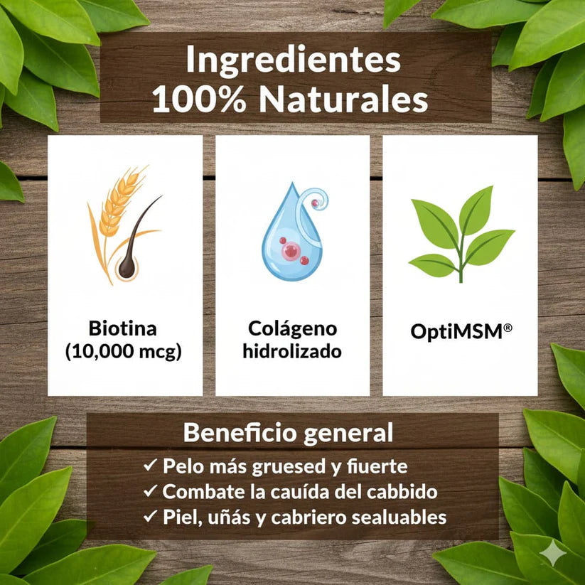 HairGrowth™ Vitaminas Para Crecimiento Capilar |ORIGINAL| Sin azucar | Ten un cabello de ensueño✨