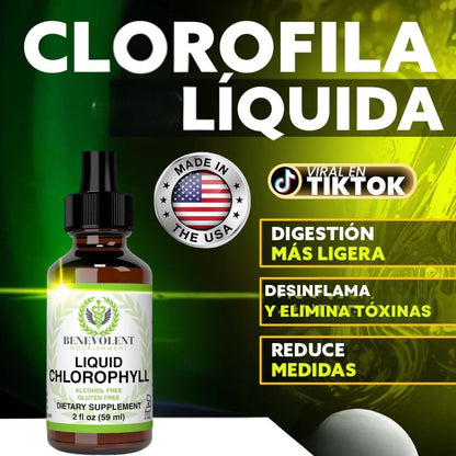 Gotas de clorofila líquida BENEVOLENT®  | Desintoxica tu cuerpo de forma natural🌱