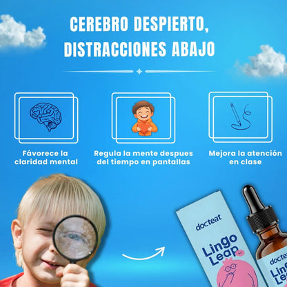 LINGO LEAP®  Gotas potencia el habla y la mente de tus pequeñ@s | INGREDIENTES 100% Naturales🌱