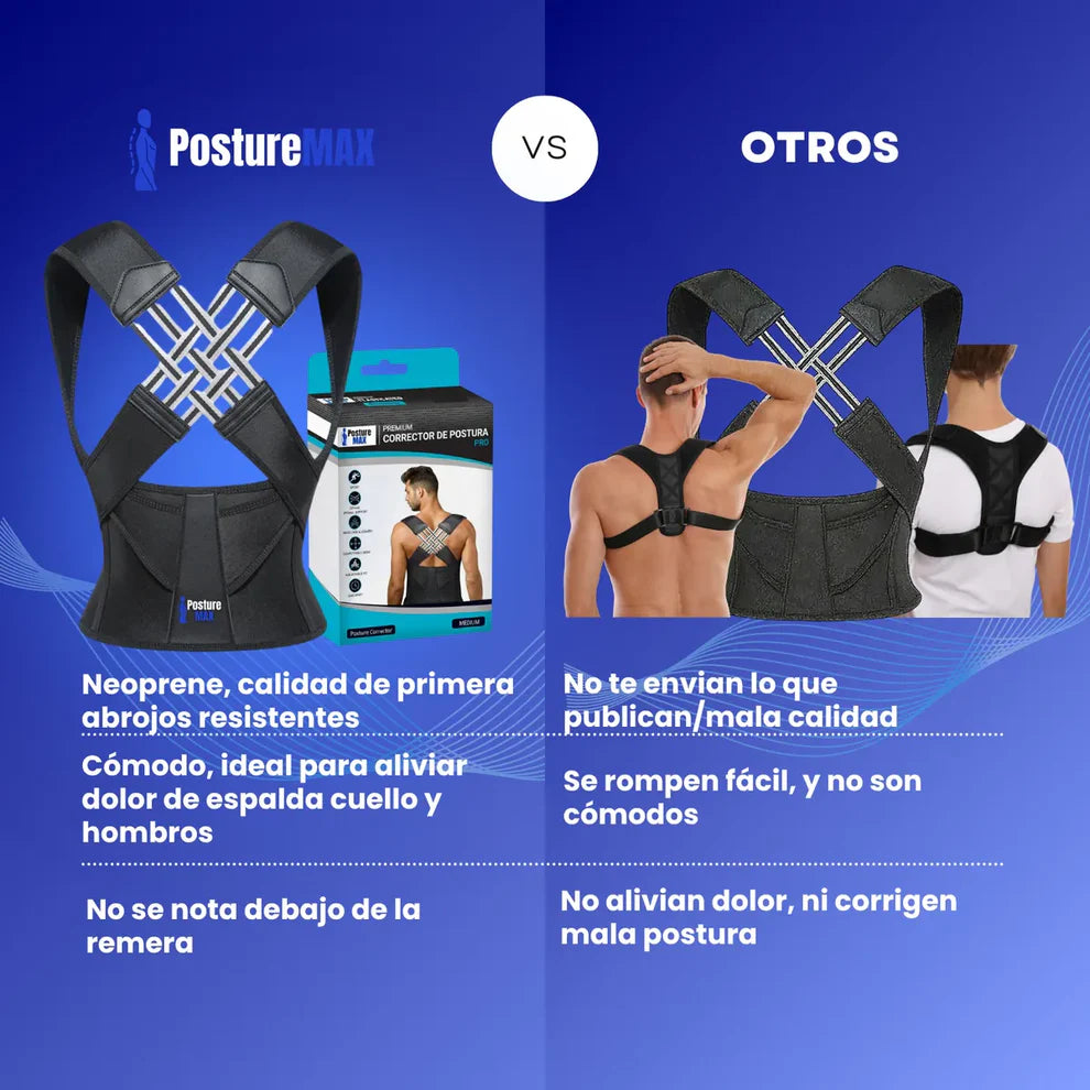 Corrector de Postura PostureMAX® | Corrige tu postura fácil y rápidamente. 🎁OFERTA 2X1🎁