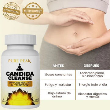 Candida Cleanse – Detox intestinal natural, menos hinchazón, más energía | 100% natural.🌱