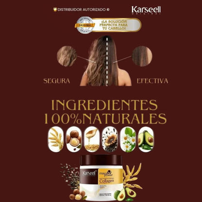 Mascarilla capilar KARSELLEE® PREMIUM CON COLÁGENO Y MACA🌱