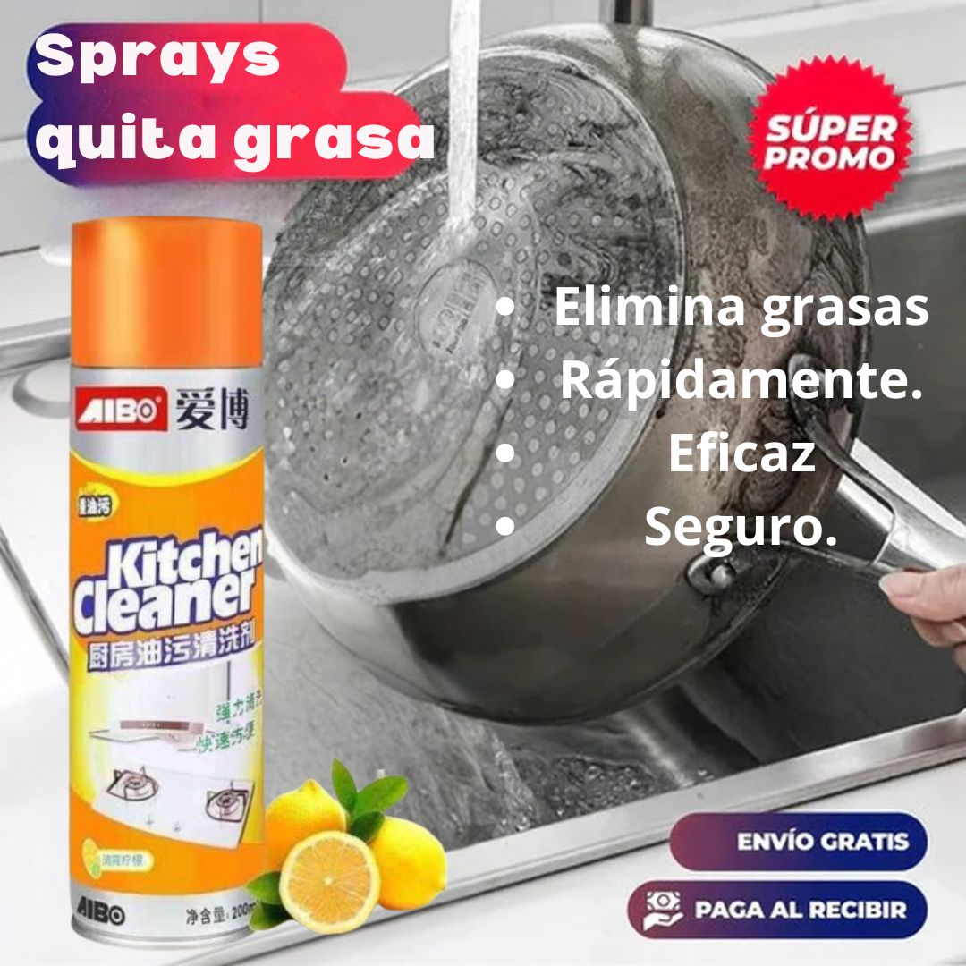 Spray elimina grasas dificiles en segundos | Evita posibles infecciones a tus seres queridos.🌱