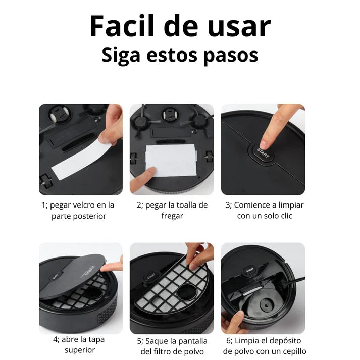 Aspiradora Robot De Limpieza Aspira, Barre y Trapea - Clean Bot Pro® | Limpieza eficaz en automático🤖