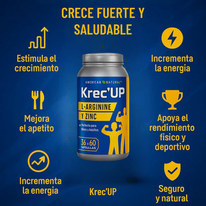 Krec'UP®  Potenciador de crecimiento de forma natural.🌱| Crece como no te imaginarías.🧍