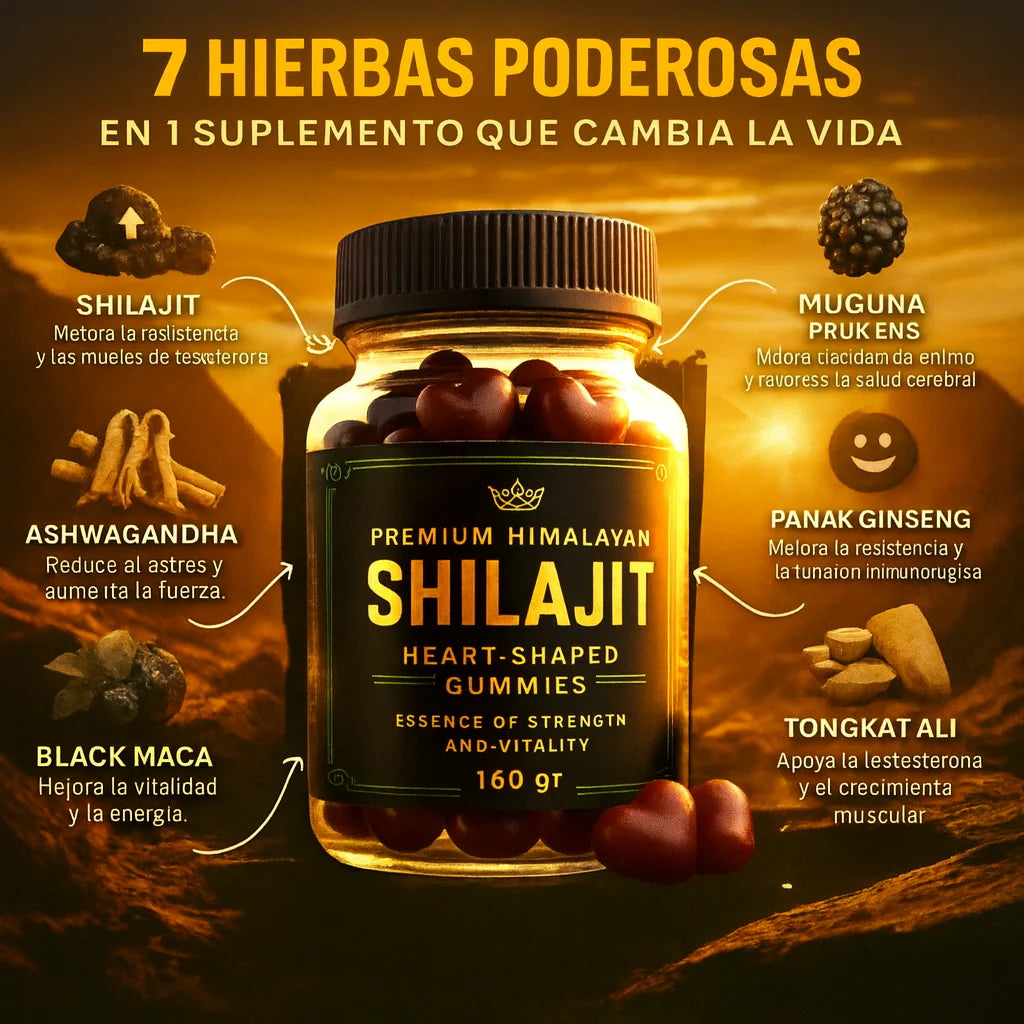 Gomas Premium Himalayan Shilajit - Fuerza, Vitalidad y Energía 160G👑